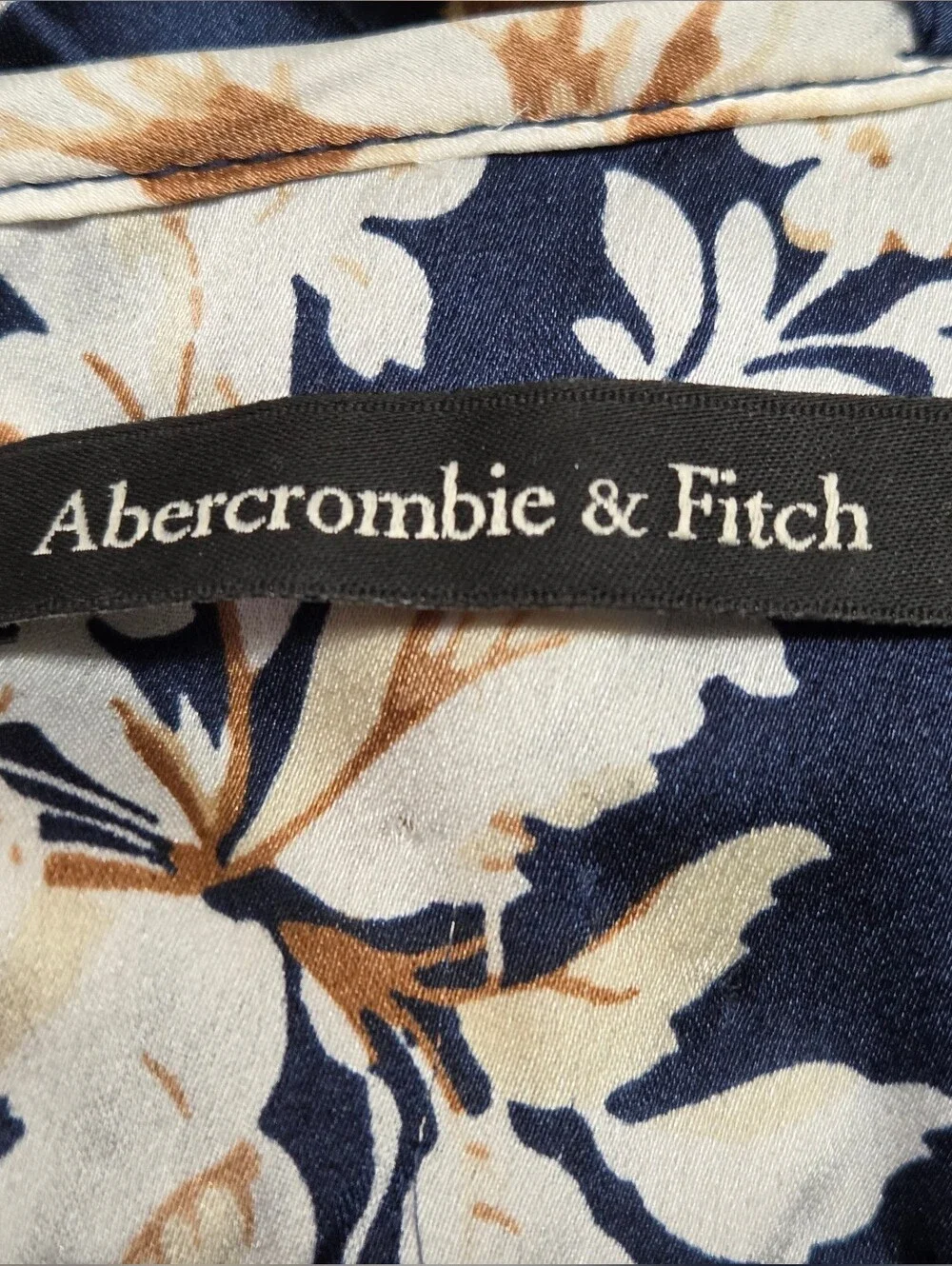 Abercrombie & Fitch Navy Floral Maxi Dress with Cream Floral Size ST